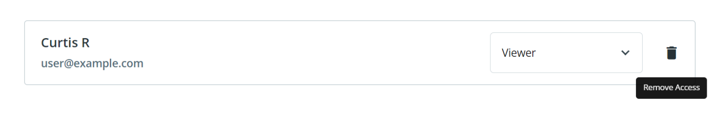 A screenshot displaying the revoke access button