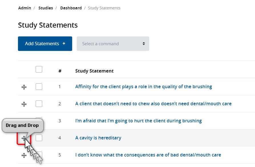 How to Rearrange Study Statements (Qset) Q Method Software